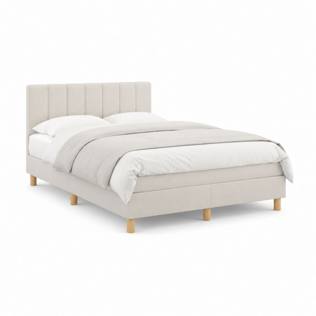 Polsterbett Doppelbett Beige Polyester Rechteckig 160 x 200 cm