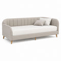 Sofabett Beige mit Polyesterbezug und Kiefernholzfüßen 90 x 200 cm