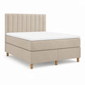 Boxspringbett 180 x 200 cm rechteckig Beige mit Polyesterbezug Matratze und Topper