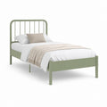 Metallbett Einzelbett Salbeigrün Stahl rechteckig 90 x 200 cm