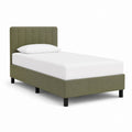 Polsterbett Einzelbett Olivgrün mit Polyesterbezug 90 x 200 cm
