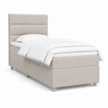 Polsterbett Einzelbett Beige mit Polyesterbezug 90 x 200 cm