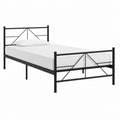 Metallbett Bettgestell Schwarz pulverbeschichteter Stahl rechteckig 90 x 200 cm