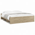 Doppelbett Bettgestell Eicheoptik Spanplatte rechteckig 180 x 200 cm