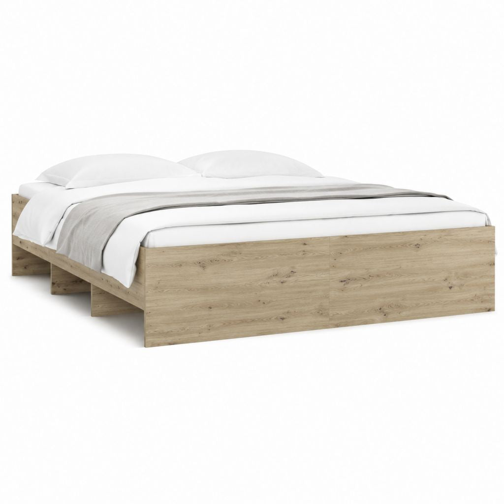 Doppelbett Bettgestell Eicheoptik Spanplatte rechteckig 180 x 200 cm